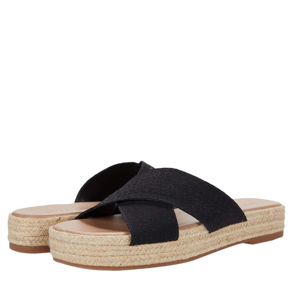 Lucky Brand Shoes - Lucky Brand NEW Gayte Black‎ Platform Espadrille Slide Sandals Size 6.5